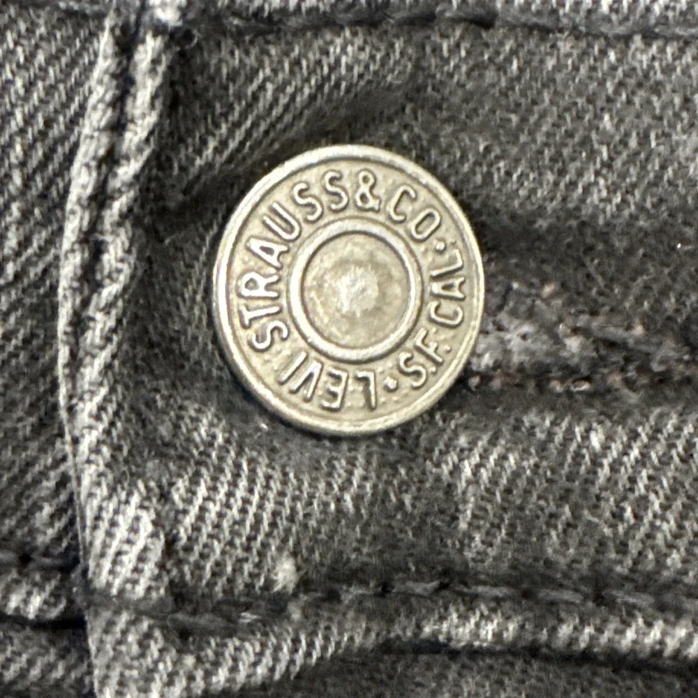 Levi's 502 Tapered Jeans‎ Mens 34x32 Black Charcoal Denim Regular Fit #526